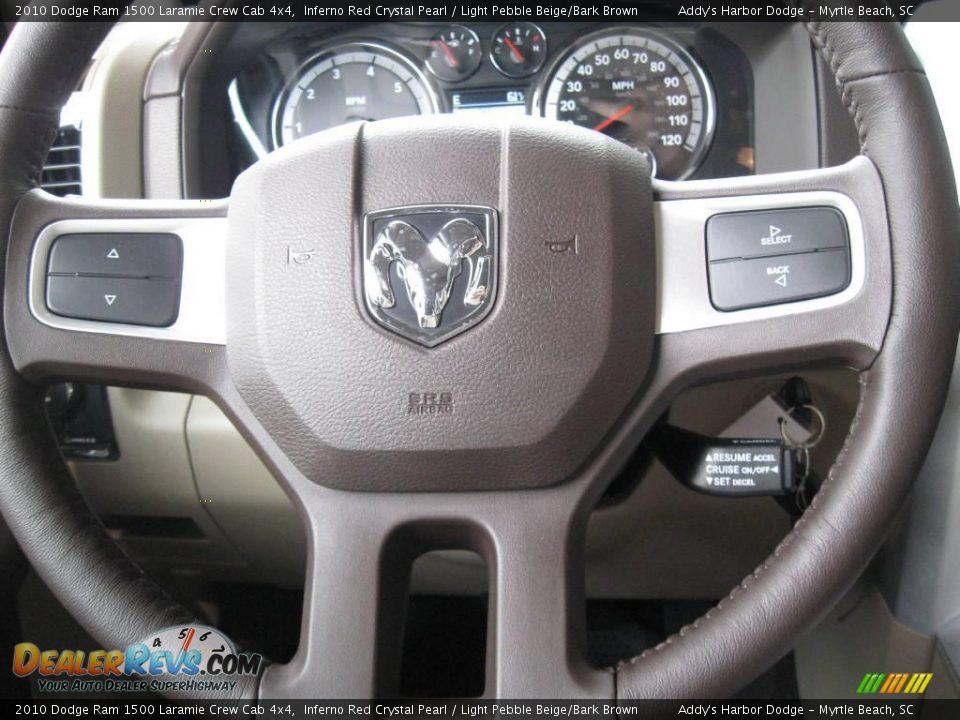 2010 Dodge Ram 1500 Laramie Crew Cab 4x4 Inferno Red Crystal Pearl / Light Pebble Beige/Bark Brown Photo #21