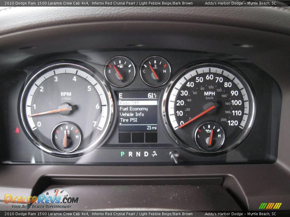 2010 Dodge Ram 1500 Laramie Crew Cab 4x4 Inferno Red Crystal Pearl / Light Pebble Beige/Bark Brown Photo #25