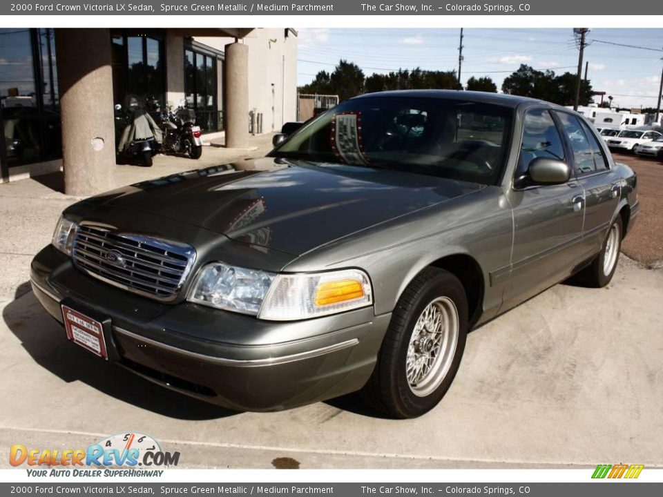 2000 Ford Crown Victoria LX Sedan Spruce Green Metallic / Medium Parchment Photo #2