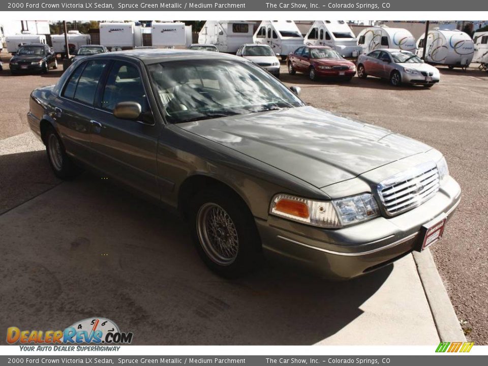 2000 Ford Crown Victoria LX Sedan Spruce Green Metallic / Medium Parchment Photo #3