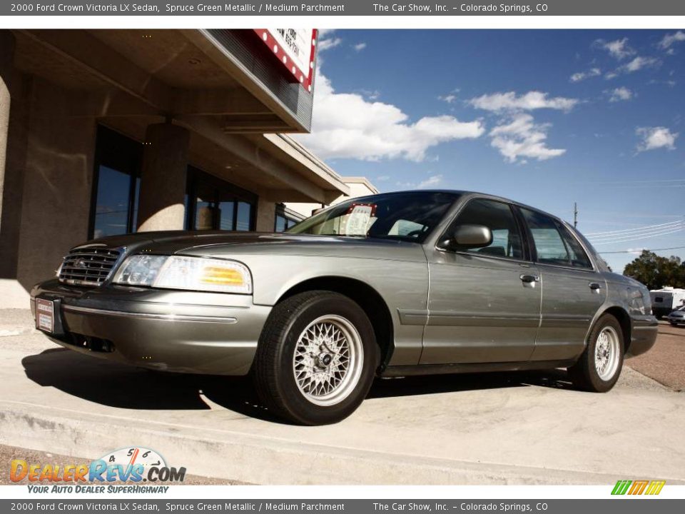 2000 Ford Crown Victoria LX Sedan Spruce Green Metallic / Medium Parchment Photo #20