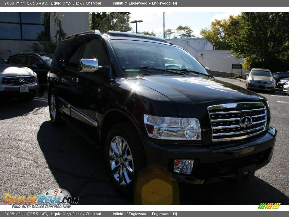 2008 Infiniti QX 56 4WD Liquid Onyx Black / Charcoal Photo #3
