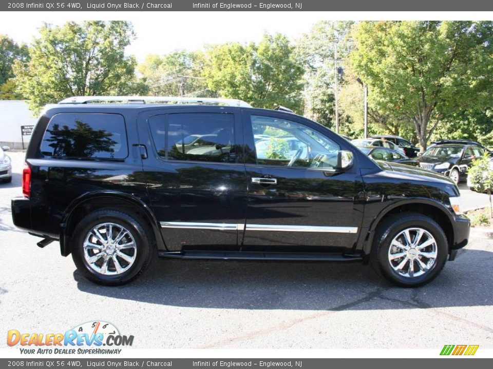 2008 Infiniti QX 56 4WD Liquid Onyx Black / Charcoal Photo #4