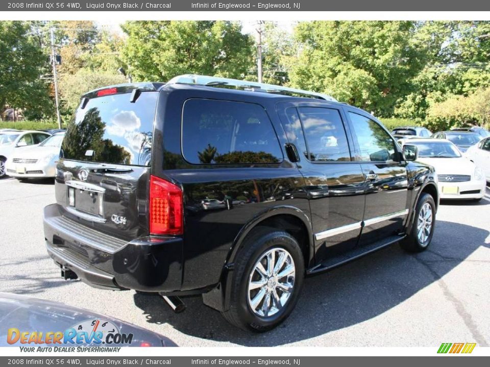 2008 Infiniti QX 56 4WD Liquid Onyx Black / Charcoal Photo #5