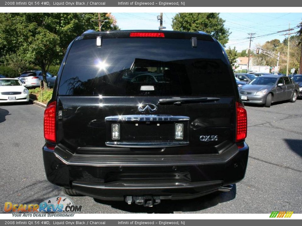 2008 Infiniti QX 56 4WD Liquid Onyx Black / Charcoal Photo #6