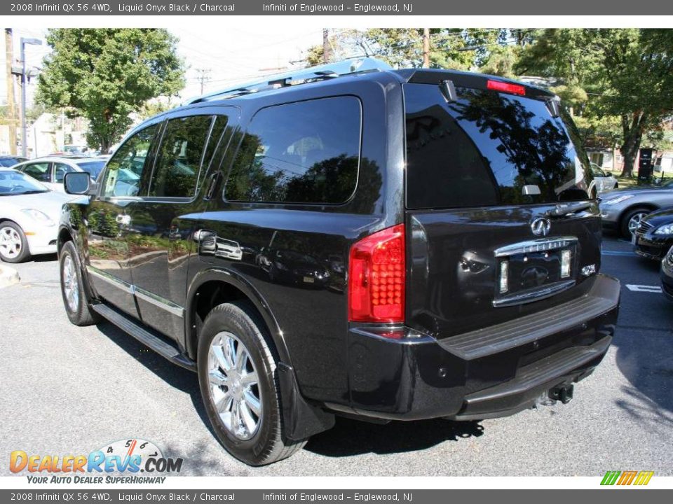 2008 Infiniti QX 56 4WD Liquid Onyx Black / Charcoal Photo #7