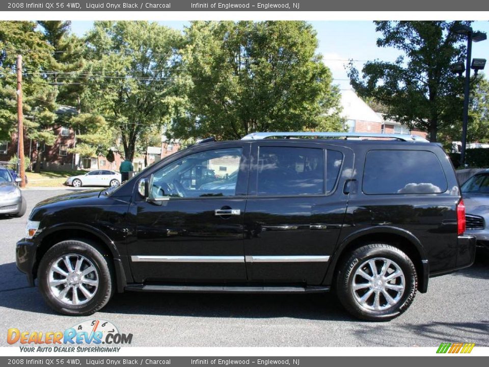 2008 Infiniti QX 56 4WD Liquid Onyx Black / Charcoal Photo #8