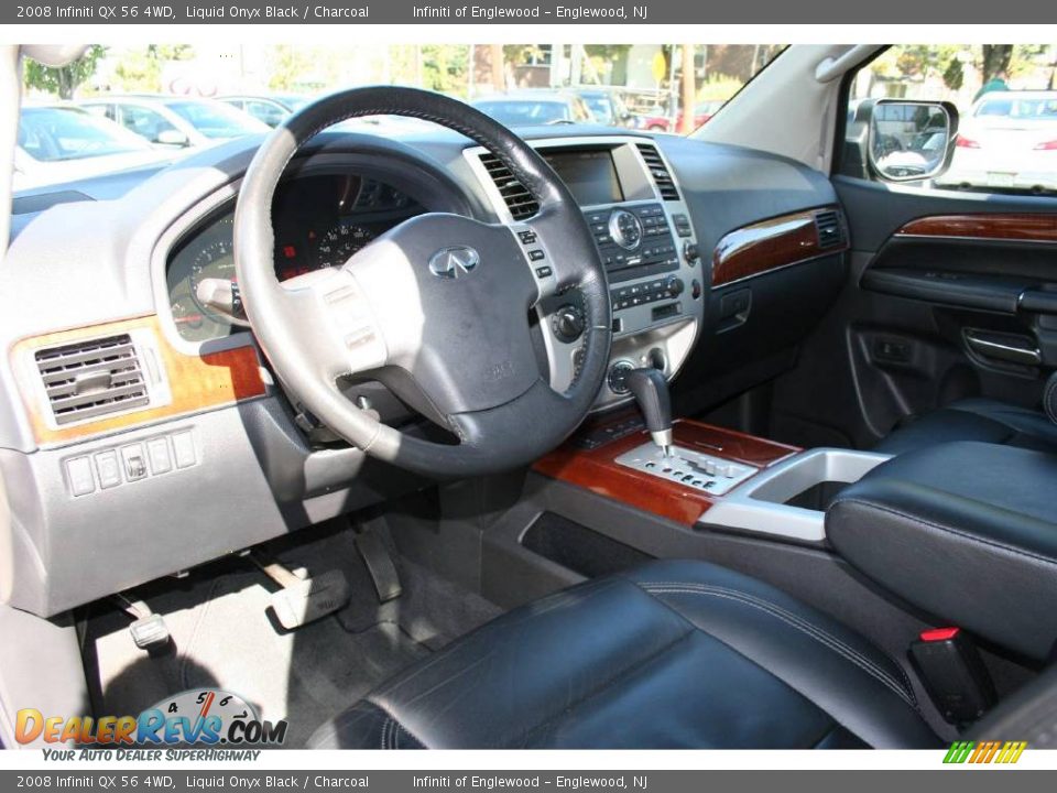 2008 Infiniti QX 56 4WD Liquid Onyx Black / Charcoal Photo #10