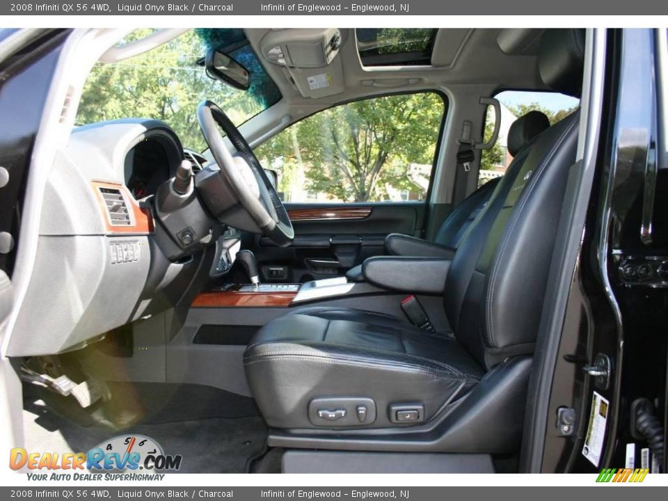 2008 Infiniti QX 56 4WD Liquid Onyx Black / Charcoal Photo #12