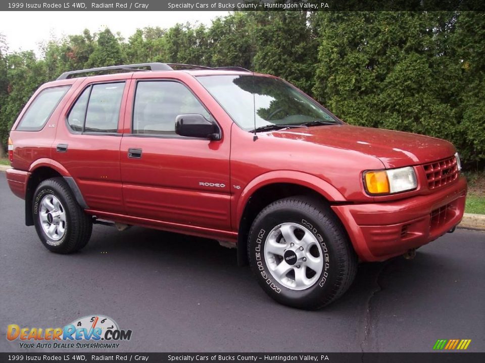 1999 Isuzu Rodeo LS 4WD Radiant Red / Gray Photo #9