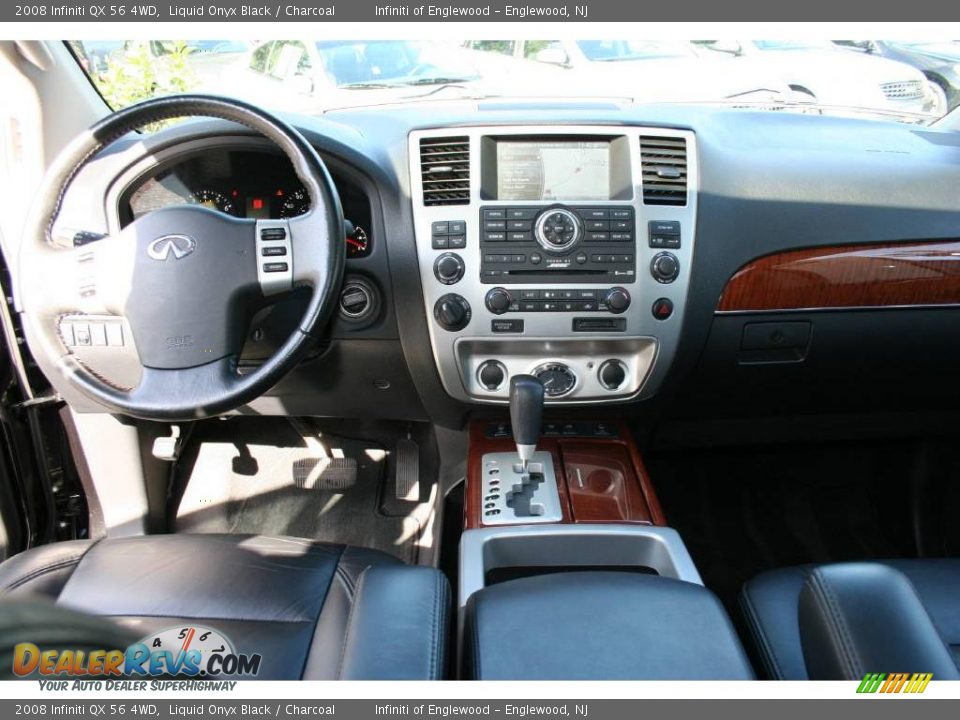 2008 Infiniti QX 56 4WD Liquid Onyx Black / Charcoal Photo #13