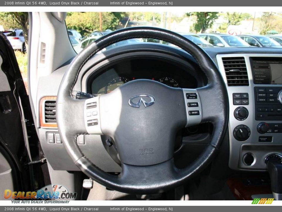 2008 Infiniti QX 56 4WD Liquid Onyx Black / Charcoal Photo #14