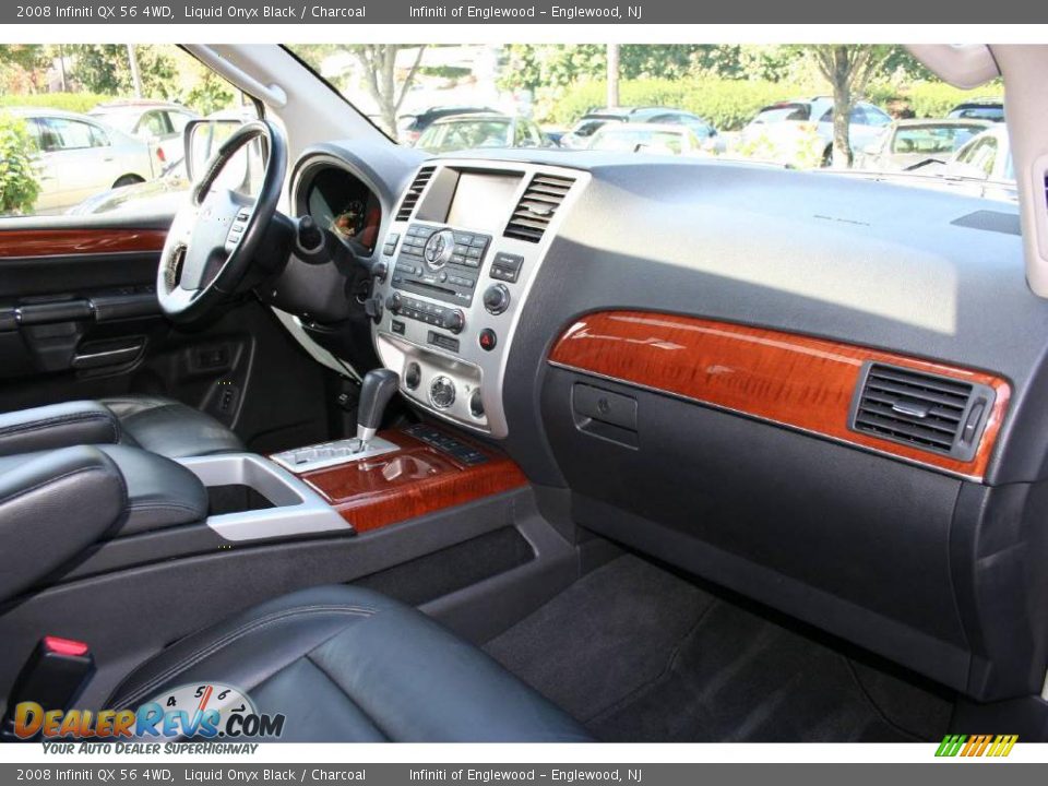 2008 Infiniti QX 56 4WD Liquid Onyx Black / Charcoal Photo #25