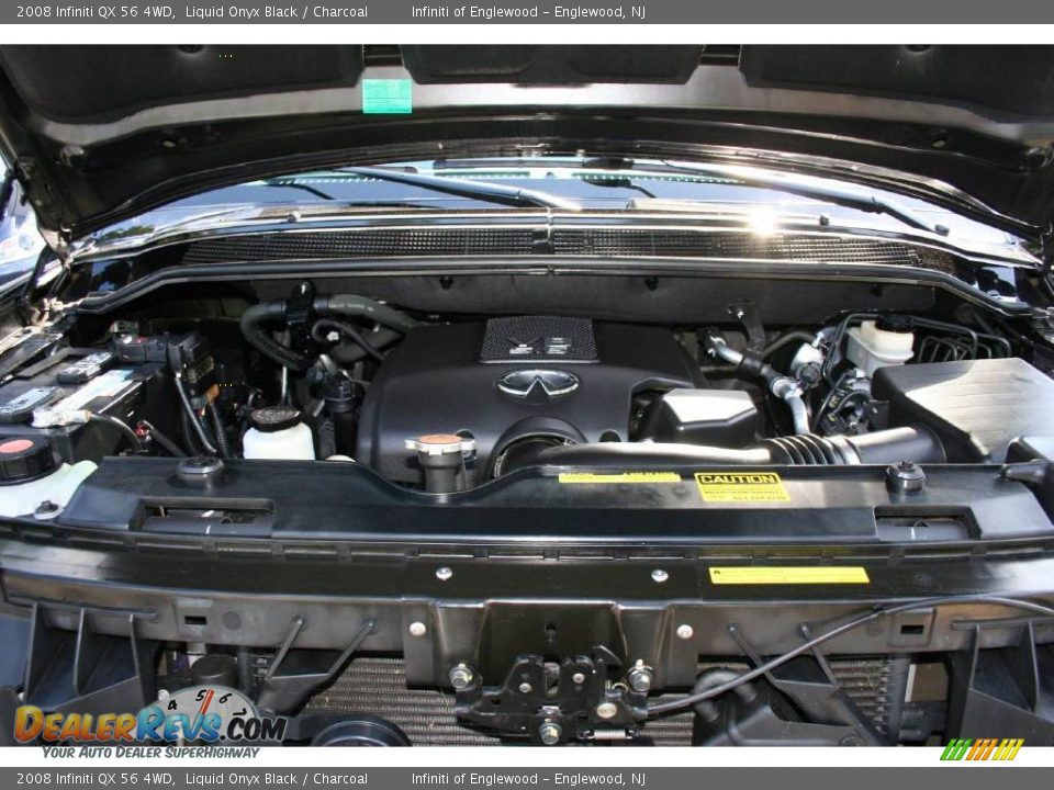 2008 Infiniti QX 56 4WD Liquid Onyx Black / Charcoal Photo #31