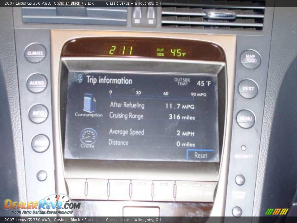 2007 Lexus GS 350 AWD Obsidian Black / Black Photo #14