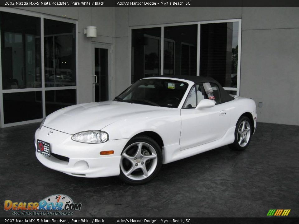 2003 Mazda MX-5 Miata Roadster Pure White / Black Photo #1