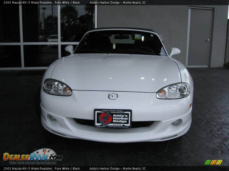 2003 Mazda MX-5 Miata Roadster Pure White / Black Photo #3