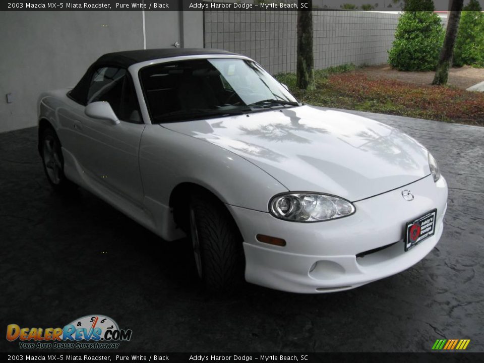 2003 Mazda MX-5 Miata Roadster Pure White / Black Photo #5
