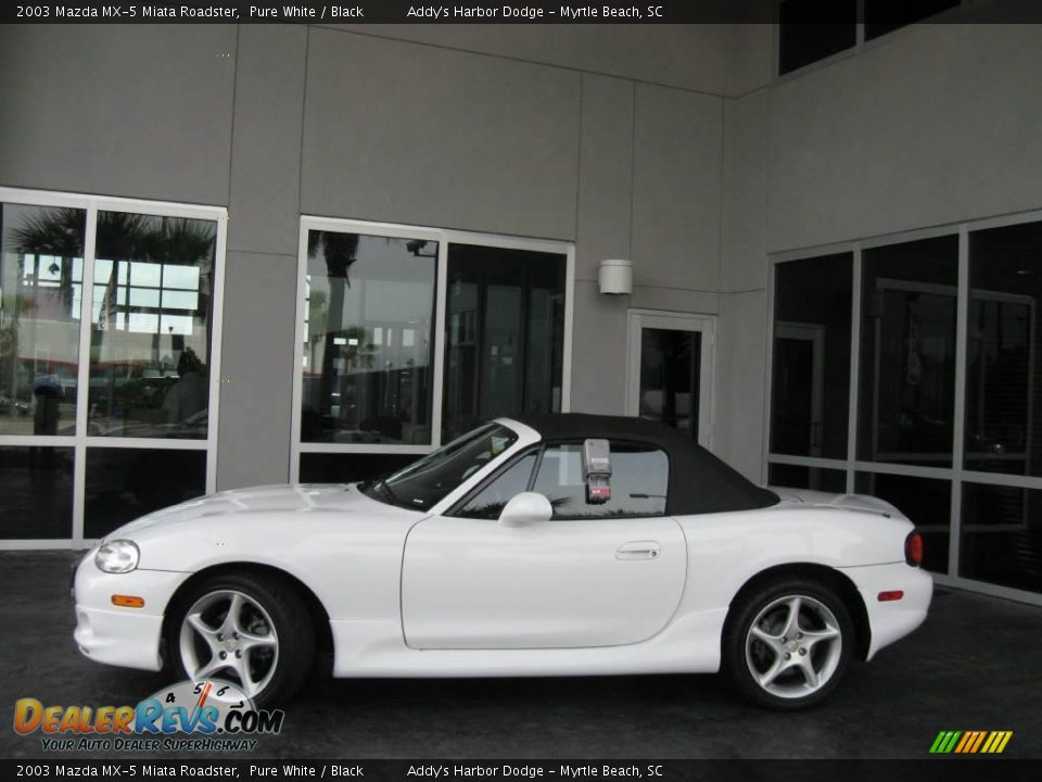 2003 Mazda MX-5 Miata Roadster Pure White / Black Photo #7