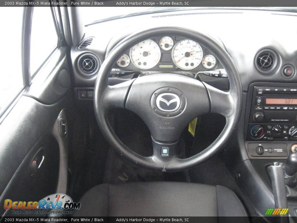 2003 Mazda MX-5 Miata Roadster Pure White / Black Photo #18