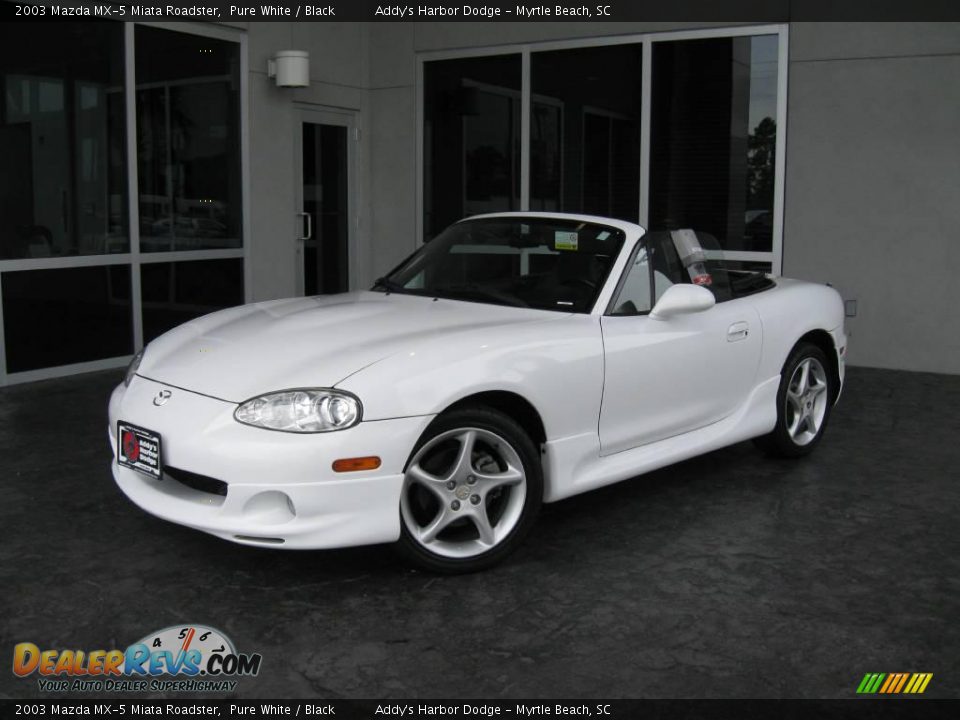 2003 Mazda MX-5 Miata Roadster Pure White / Black Photo #27