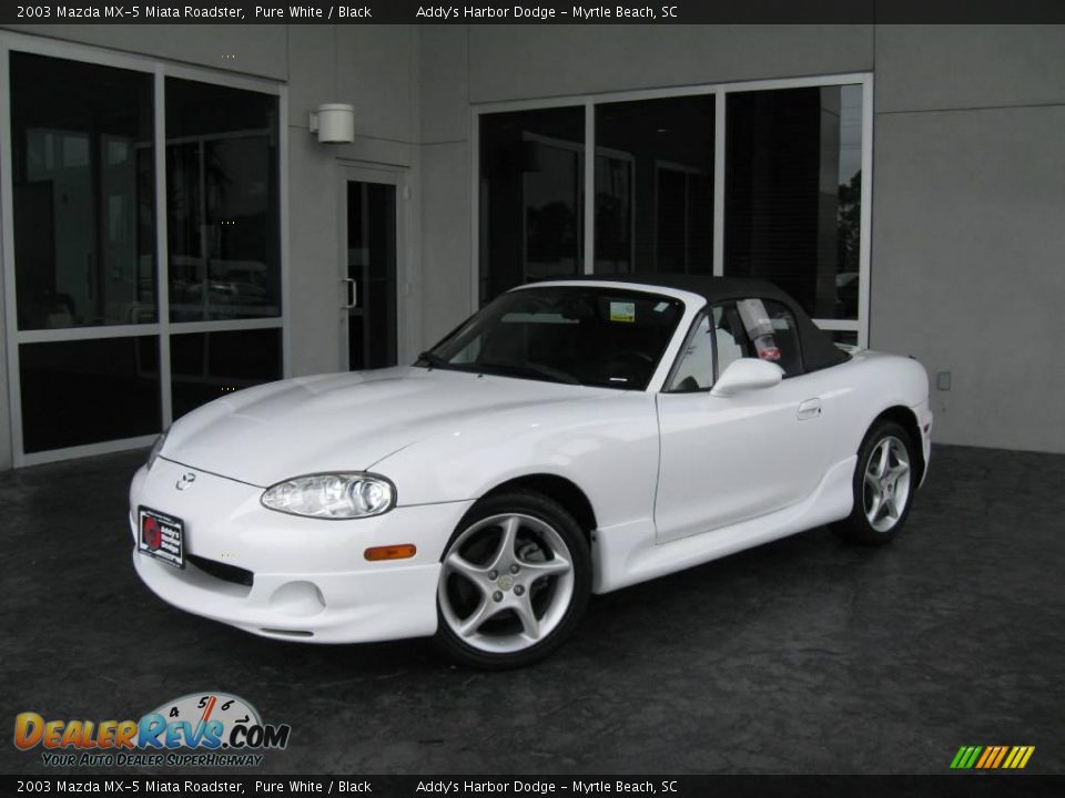 2003 Mazda MX-5 Miata Roadster Pure White / Black Photo #28