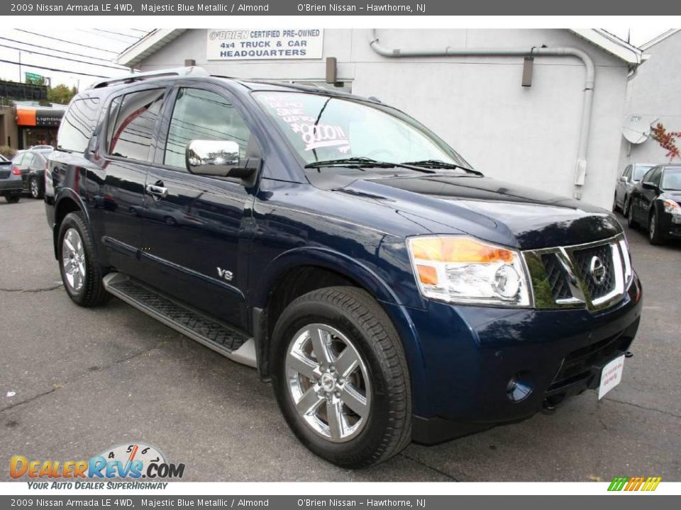2009 Nissan Armada LE 4WD Majestic Blue Metallic / Almond Photo #3