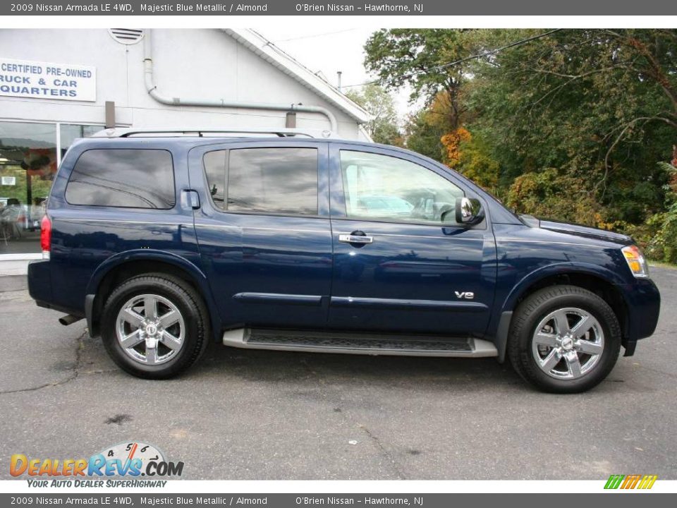2009 Nissan Armada LE 4WD Majestic Blue Metallic / Almond Photo #4