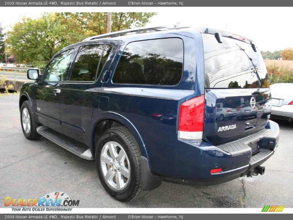 2009 Nissan Armada LE 4WD Majestic Blue Metallic / Almond Photo #6