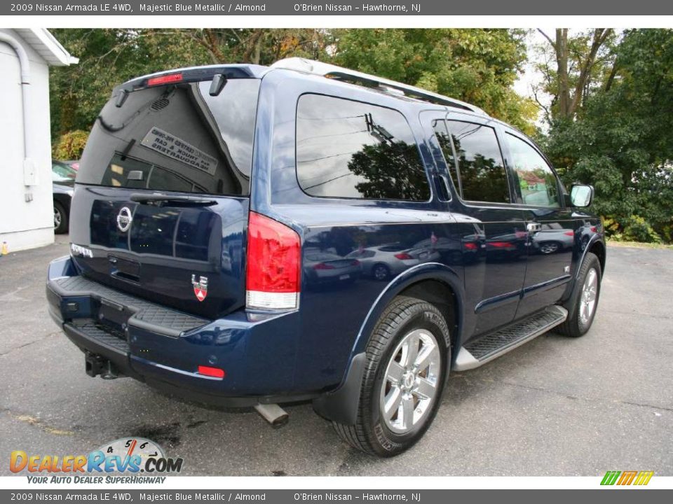 2009 Nissan Armada LE 4WD Majestic Blue Metallic / Almond Photo #7