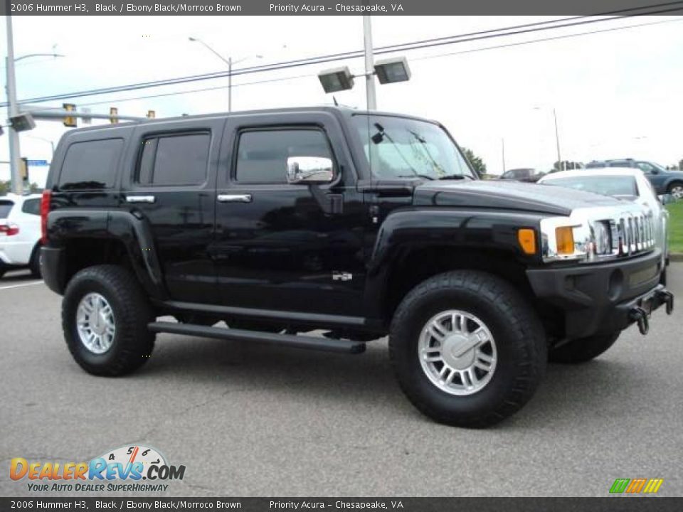 2006 Hummer H3 Black / Ebony Black/Morroco Brown Photo #6