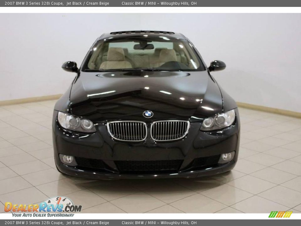 2007 BMW 3 Series 328i Coupe Jet Black / Cream Beige Photo #2
