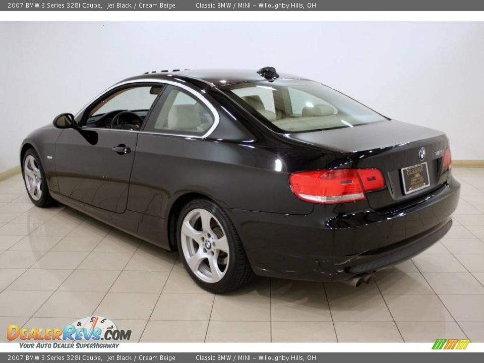 2007 BMW 3 Series 328i Coupe Jet Black / Cream Beige Photo #5