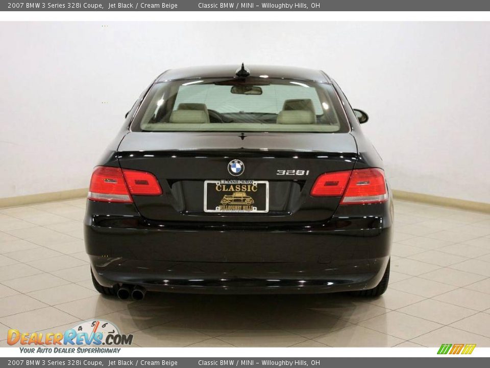 2007 BMW 3 Series 328i Coupe Jet Black / Cream Beige Photo #6