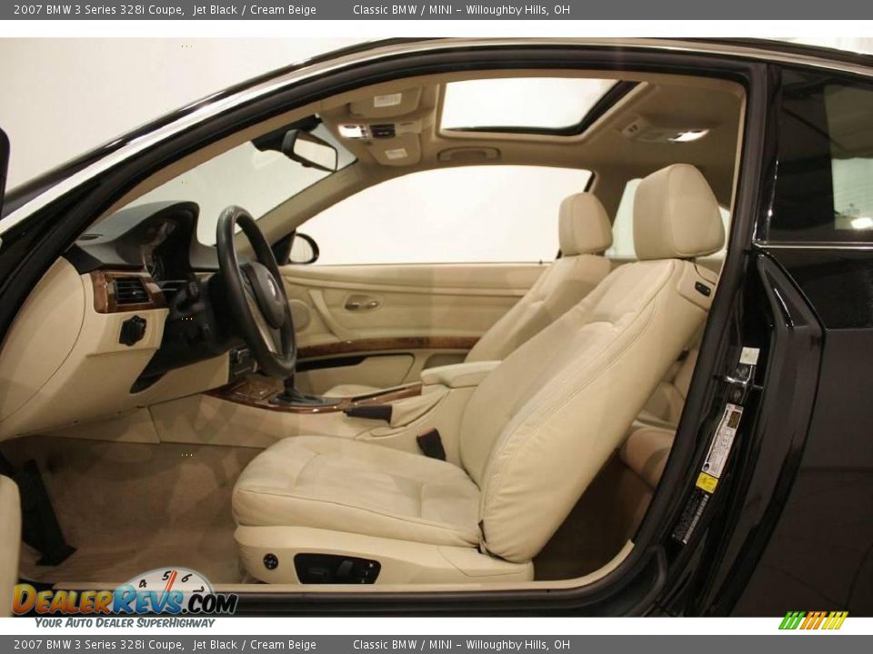 2007 BMW 3 Series 328i Coupe Jet Black / Cream Beige Photo #9