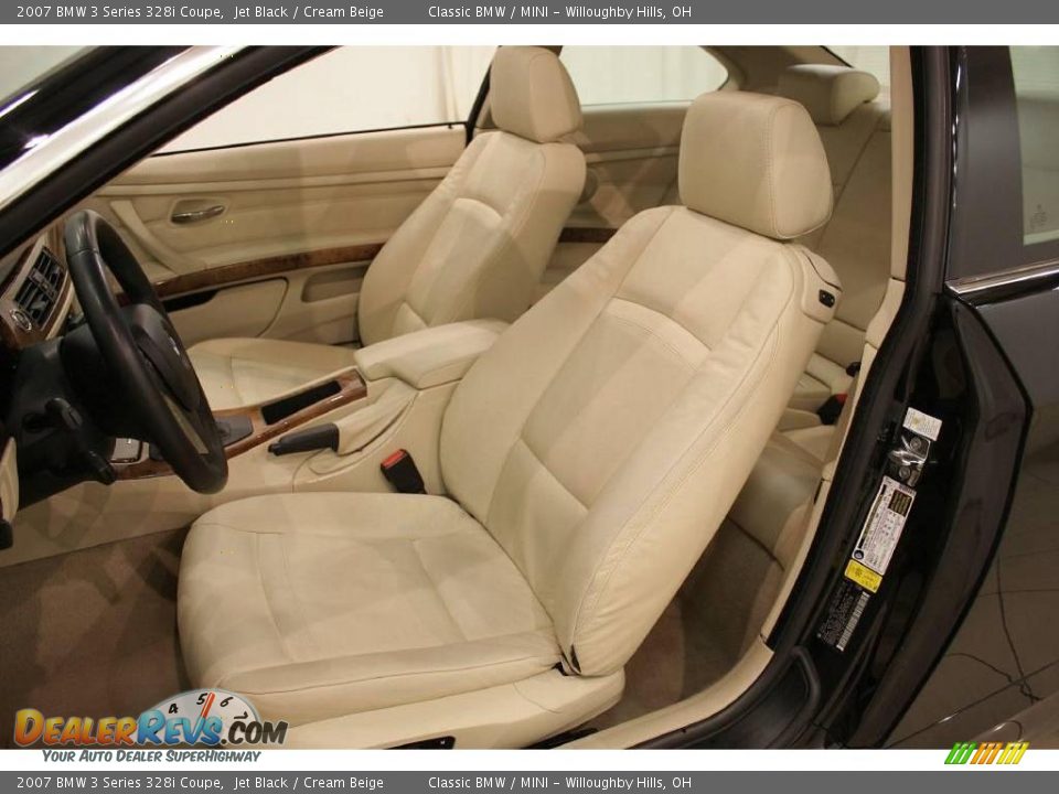 2007 BMW 3 Series 328i Coupe Jet Black / Cream Beige Photo #10