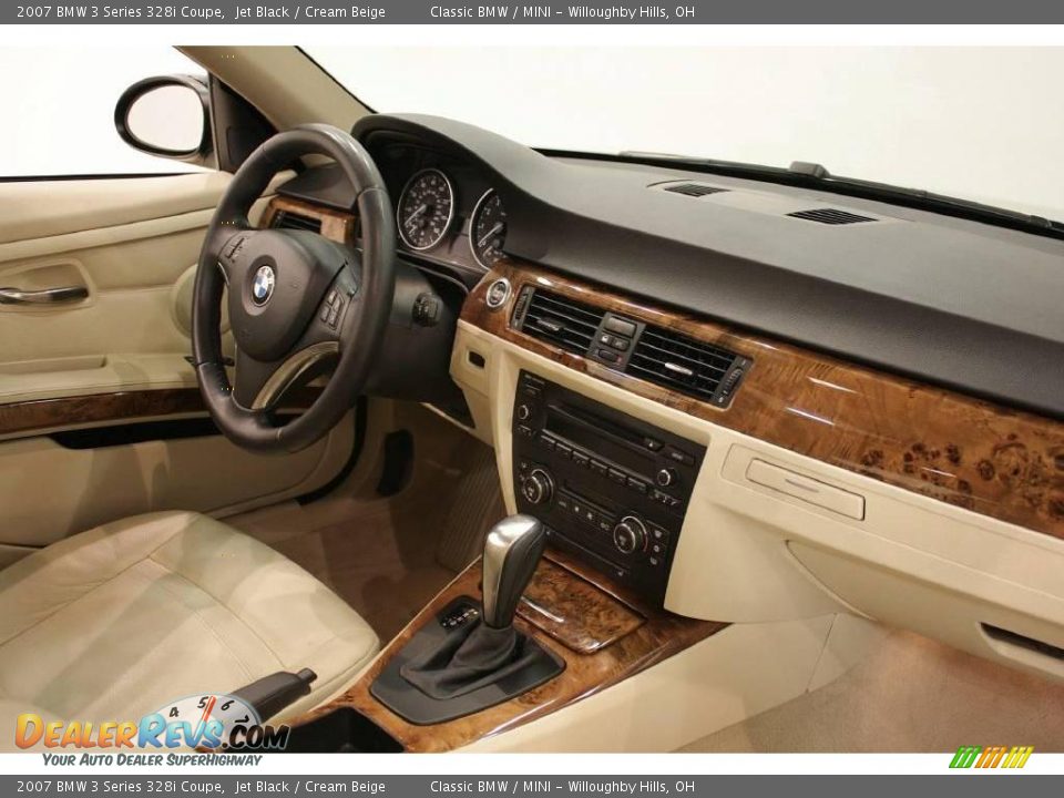2007 BMW 3 Series 328i Coupe Jet Black / Cream Beige Photo #16
