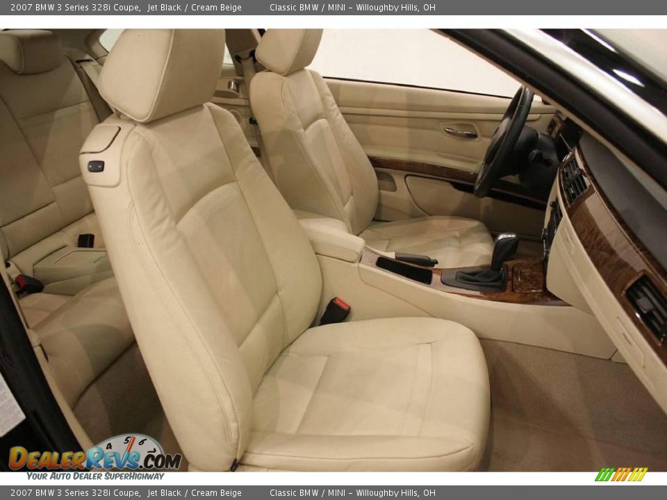 2007 BMW 3 Series 328i Coupe Jet Black / Cream Beige Photo #17