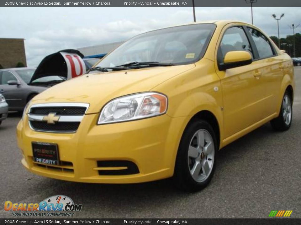2008 Chevrolet Aveo LS Sedan Summer Yellow / Charcoal Photo #1