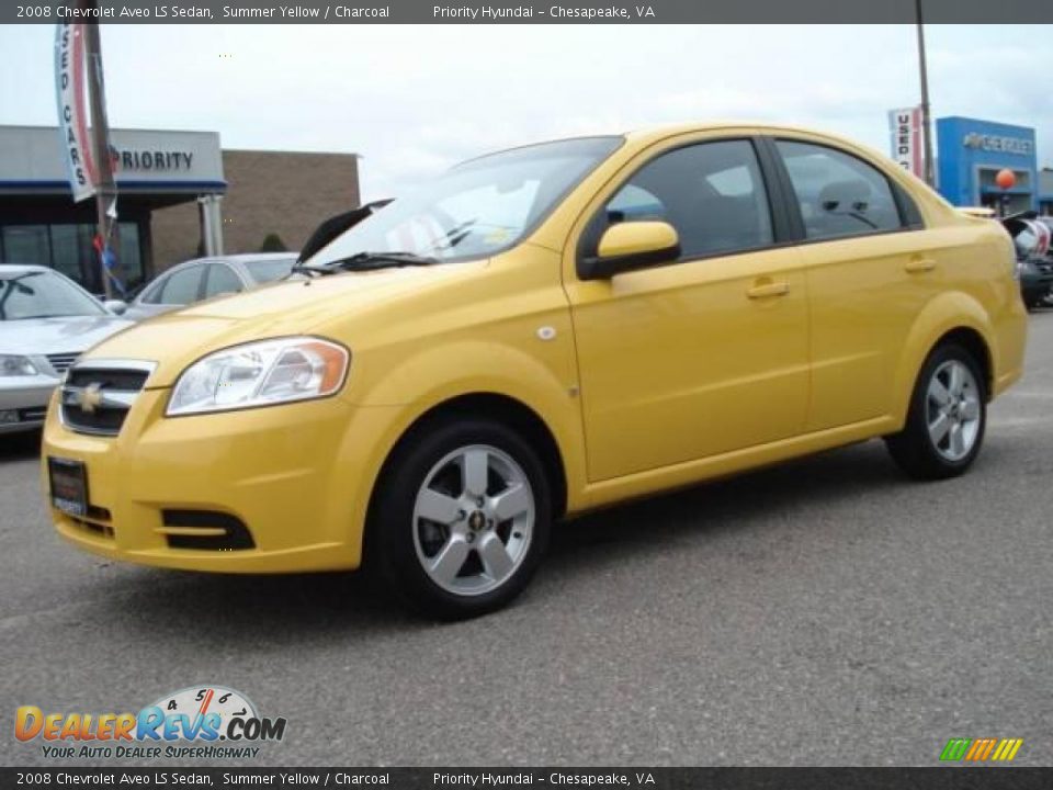 2008 Chevrolet Aveo LS Sedan Summer Yellow / Charcoal Photo #2