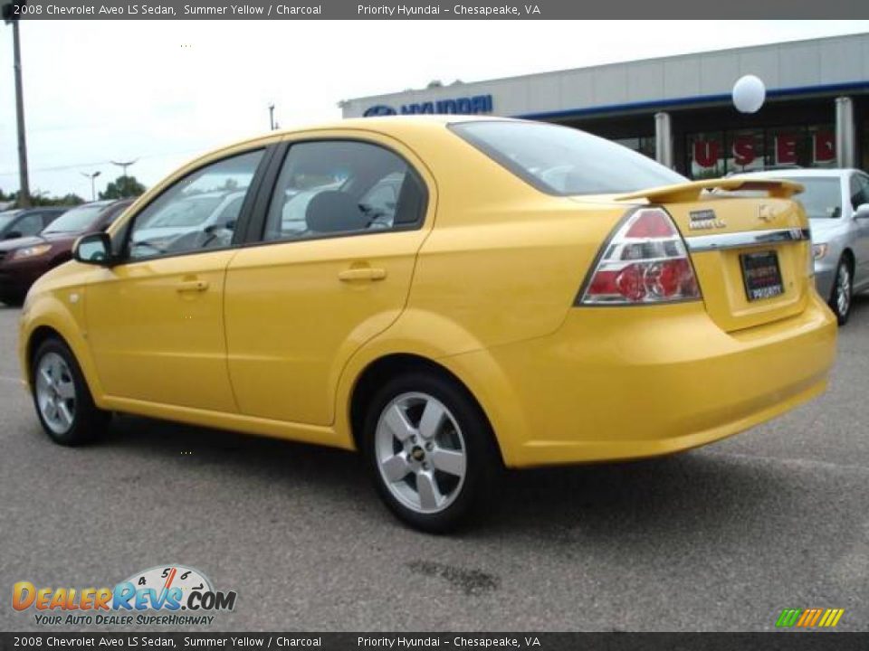 2008 Chevrolet Aveo LS Sedan Summer Yellow / Charcoal Photo #4