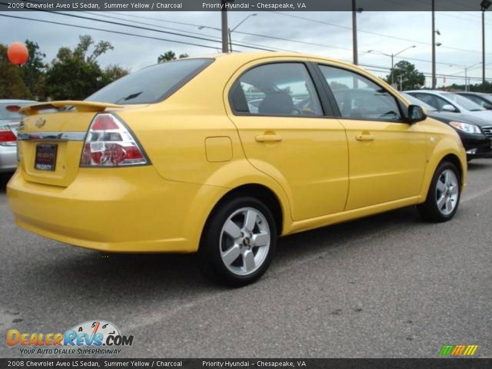2008 Chevrolet Aveo LS Sedan Summer Yellow / Charcoal Photo #6
