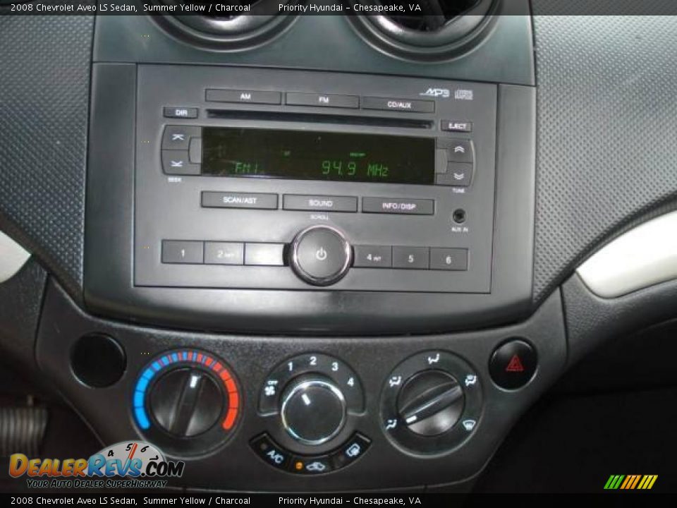 2008 Chevrolet Aveo LS Sedan Summer Yellow / Charcoal Photo #13