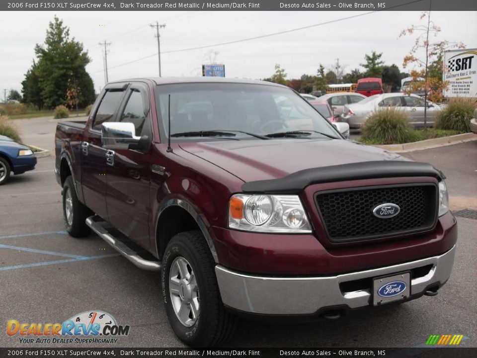2006 Ford F150 XLT SuperCrew 4x4 Dark Toreador Red Metallic / Medium/Dark Flint Photo #4