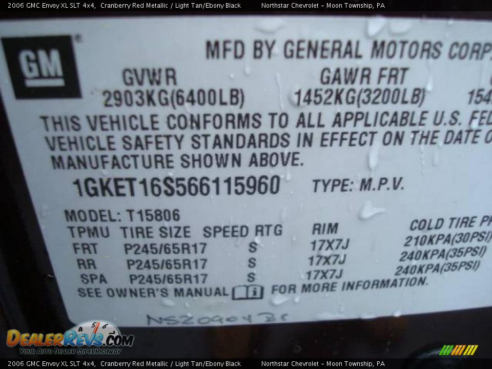 2006 GMC Envoy XL SLT 4x4 Cranberry Red Metallic / Light Tan/Ebony Black Photo #19