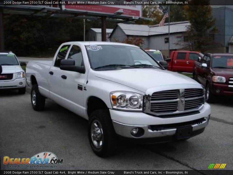 2008 Dodge Ram 2500 SLT Quad Cab 4x4 Bright White / Medium Slate Gray Photo #1