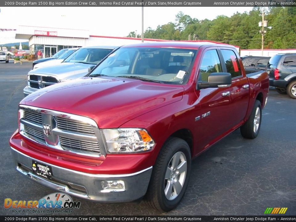 2009 Dodge Ram 1500 Big Horn Edition Crew Cab Inferno Red Crystal Pearl / Dark Slate/Medium Graystone Photo #2