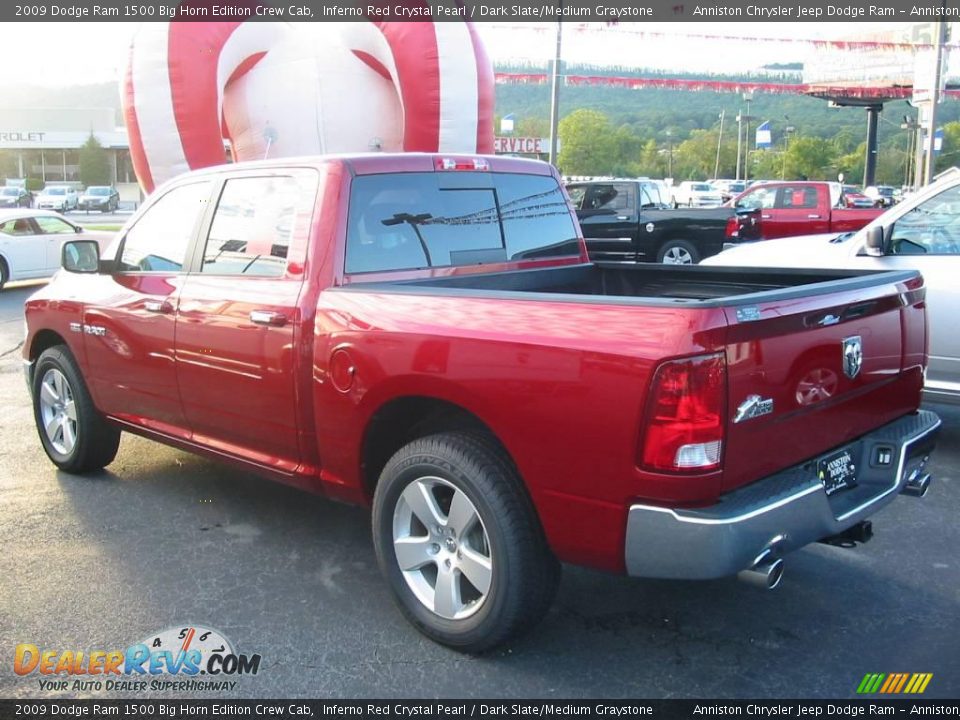 2009 Dodge Ram 1500 Big Horn Edition Crew Cab Inferno Red Crystal Pearl / Dark Slate/Medium Graystone Photo #3