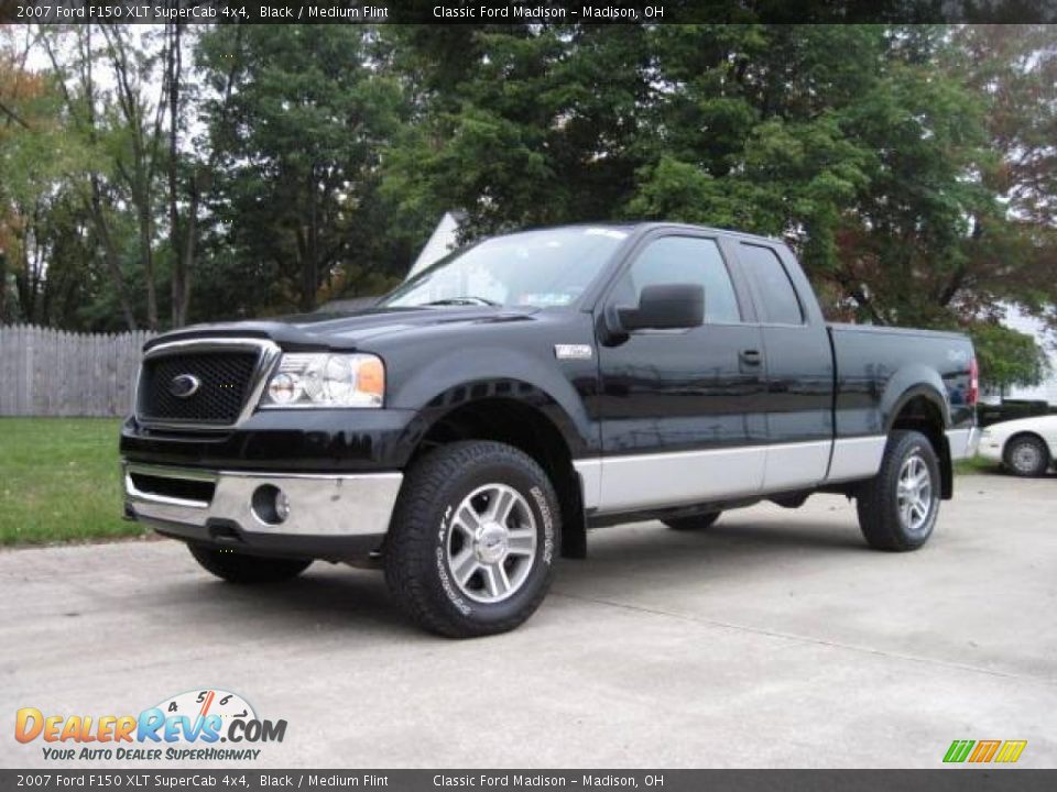 2007 Ford F150 XLT SuperCab 4x4 Black / Medium Flint Photo #1