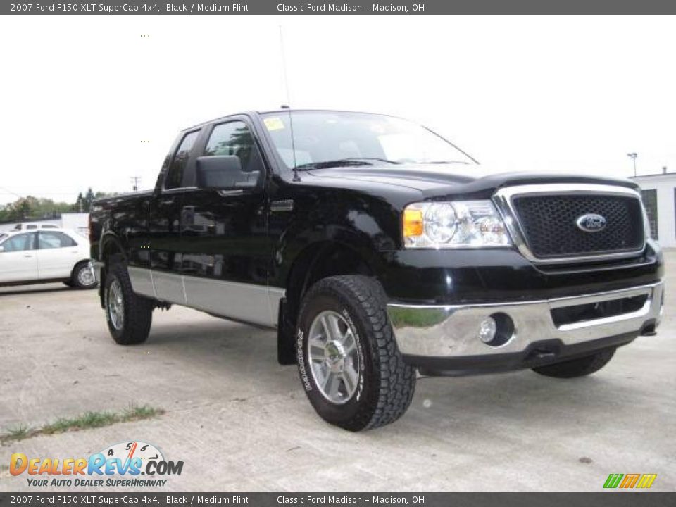 2007 Ford F150 XLT SuperCab 4x4 Black / Medium Flint Photo #3